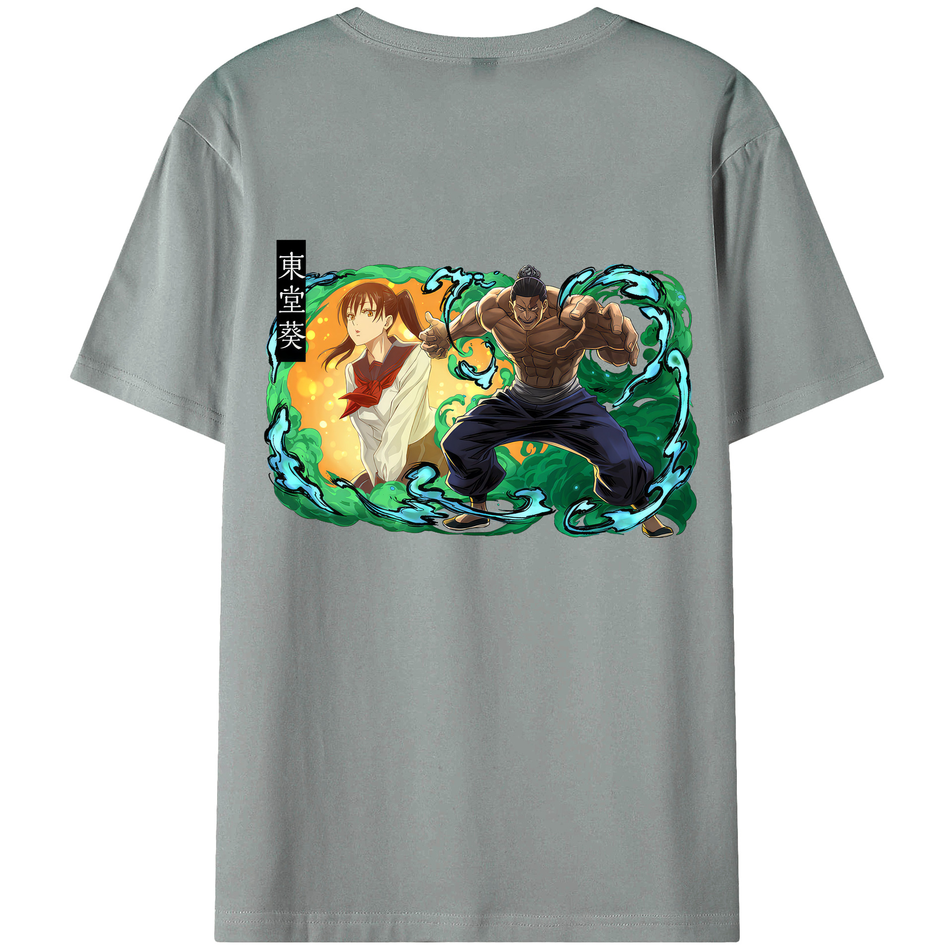 （画像用） 呪術廻戦 Jujutsu Kaisen 綿100％ メンズ半袖Tシャツ（バックプリント） 通気性